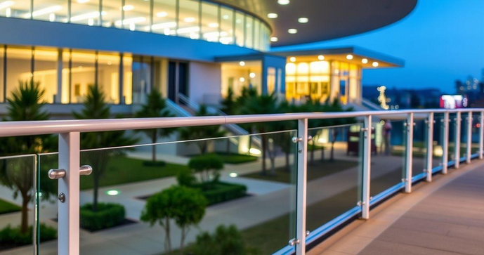 Guarda corpo de vidro com alumínio branco traz segurança e elegância Guarda corpo de vidro com alumínio branco traz segurança e elegância