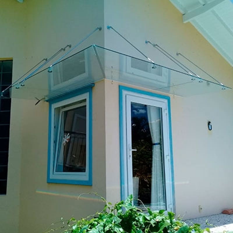 Cobertura de Vidro para Porta de Entrada Jardim Novo São José - Cobertura de Vidro Temperado